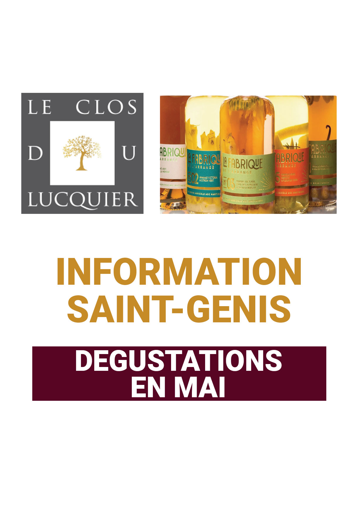 DEGUSTATIONS EN MAI 