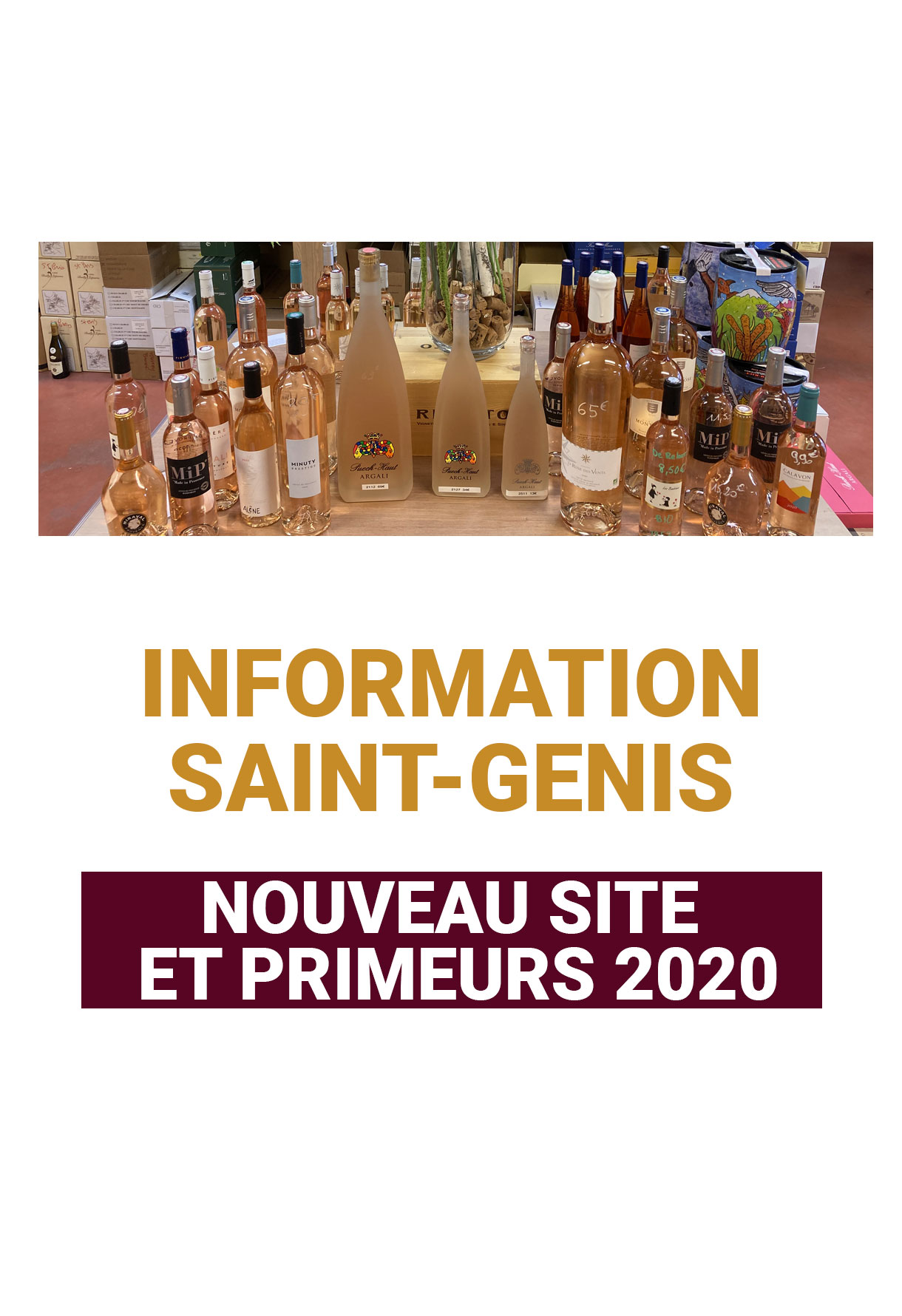  Nouveau site et Primeurs 2020